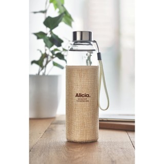 Botella cristal con funda 500ml personalizada